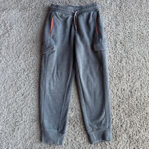 Athletic Works Boys Gray Drawstring Elastic Waist Cargo Pants Medium (8)